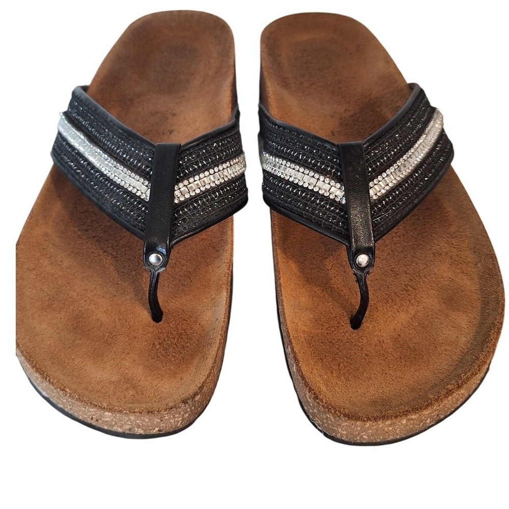 Leather Brown Black Italia sandals size 9.5